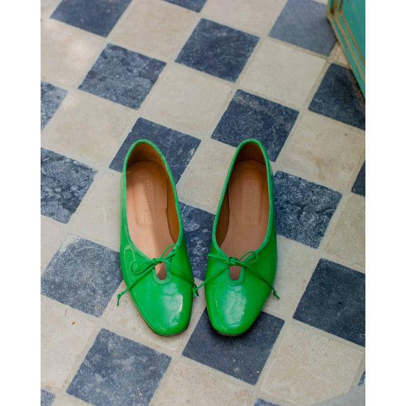 Ballerines Aspen Menthe posée 1