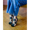Chaussettes Murano noires à fleurs