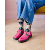 Chaussettes Murano noires à fleurs avec chaussures